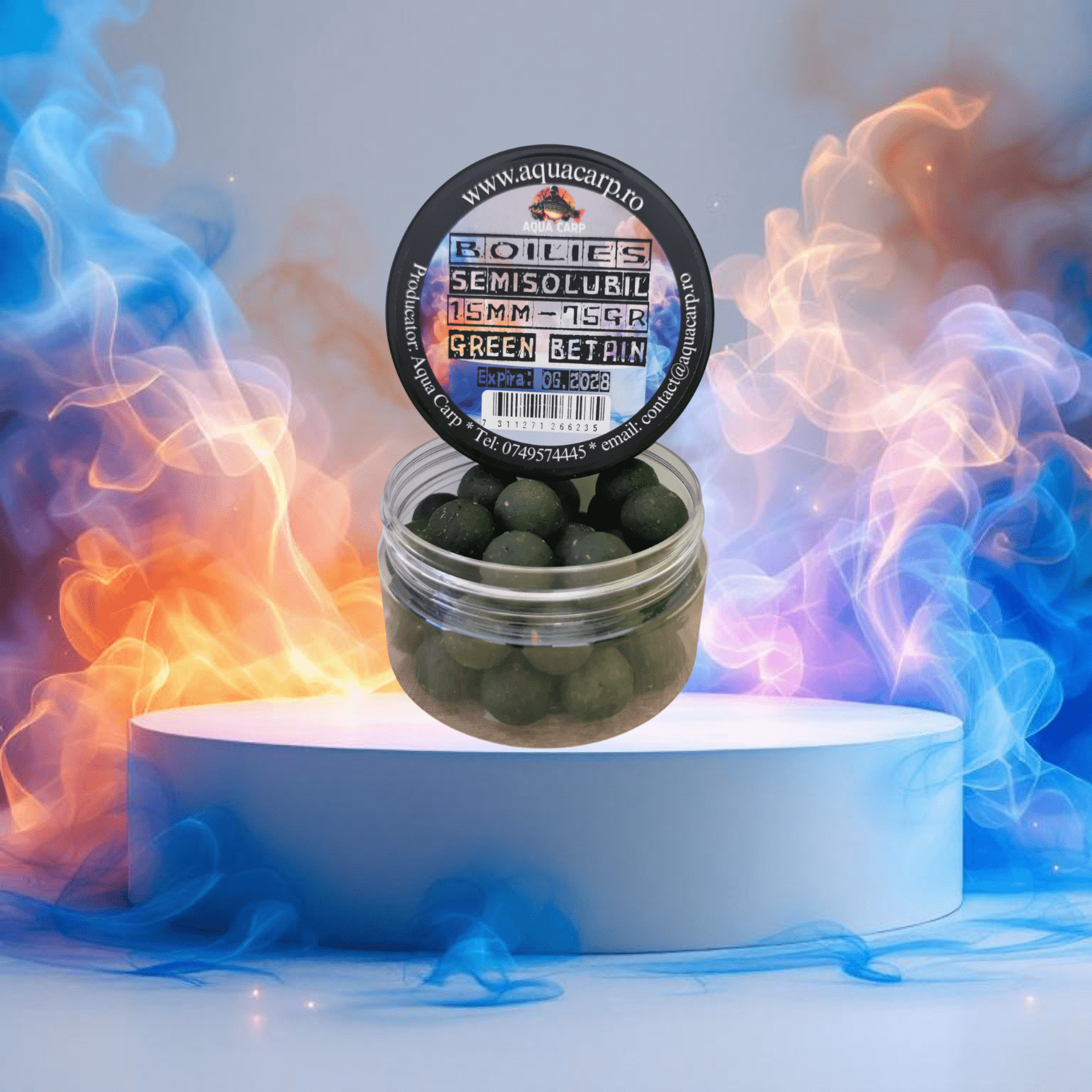 Boilies Carlig Semisolubil 15MM Green Betain 75GR