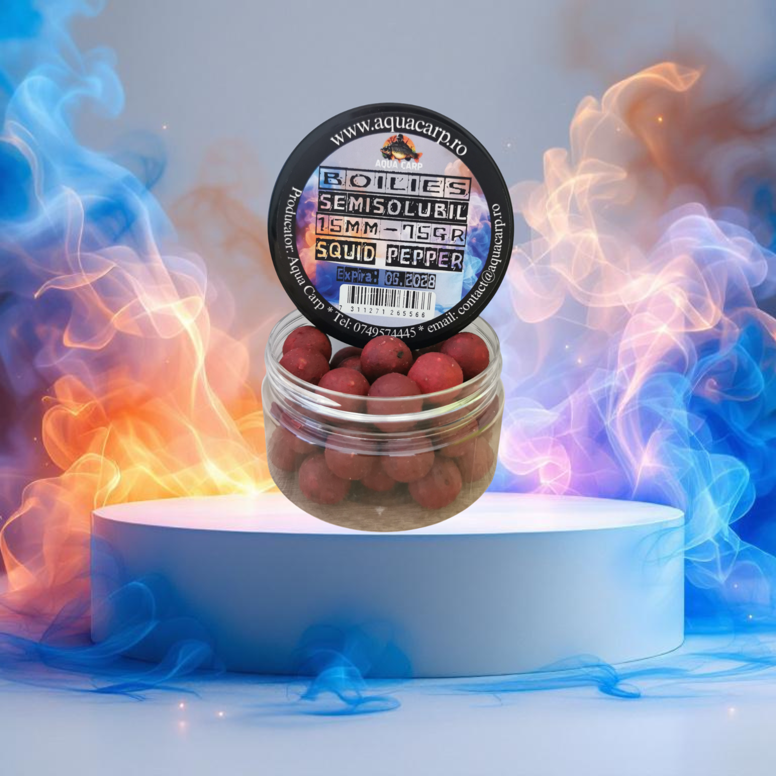 Boilies Carlig Semisolubil 15MM Squid Pepper 75GR