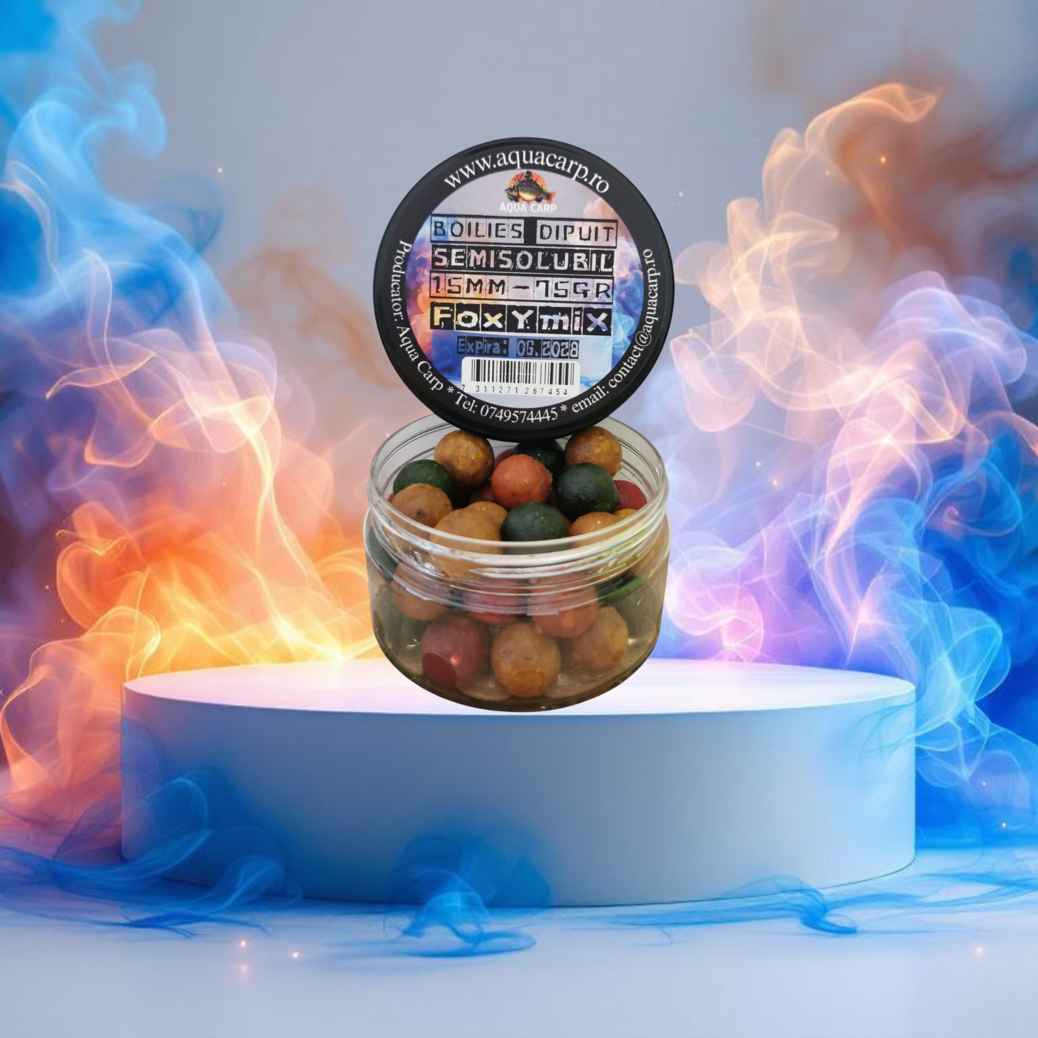 Boilies Carlig Semisolubil Dipuit 15mm FoxYmiX 75gr